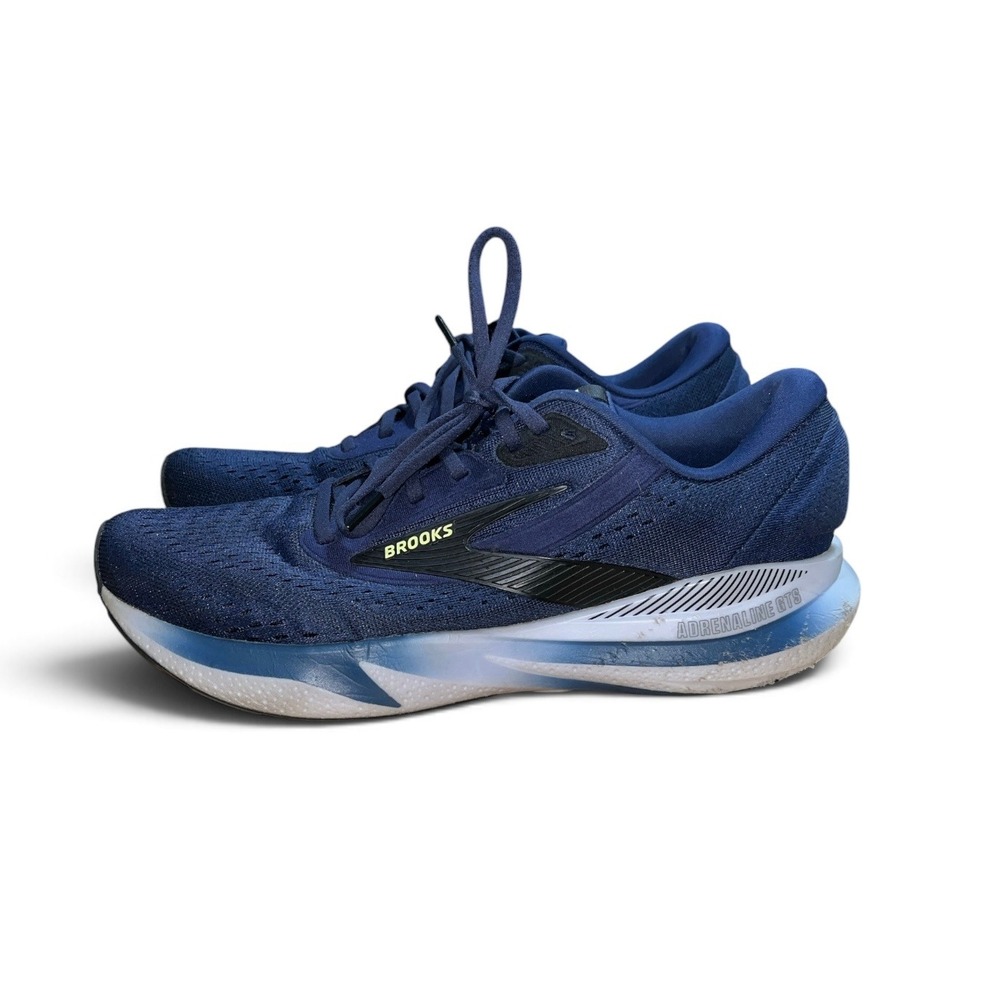 Brooks Adrenaline GTS 24 Mens 11.5 Navy Blue Yellow Stability Running Shoes